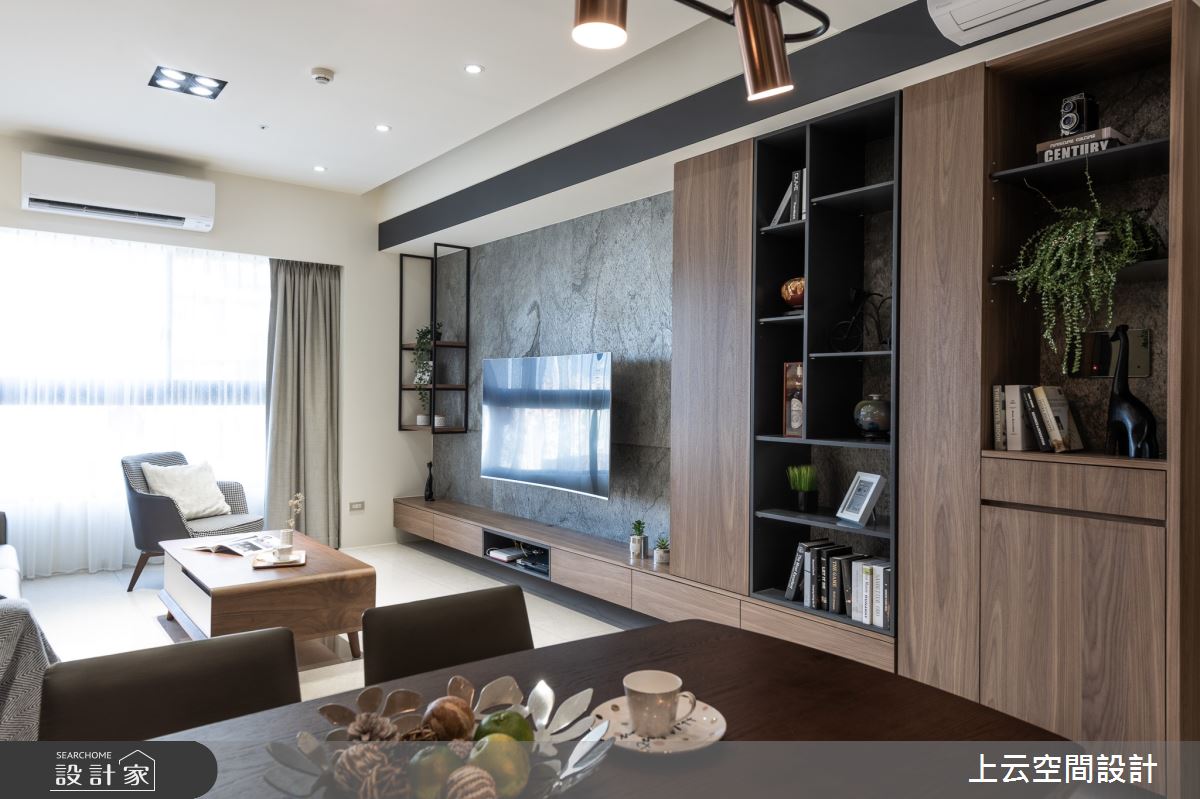 31坪新成屋(5年以下)＿人文禪風客廳餐廳案例圖片＿上云空間設計＿上云_落日餘暉之3