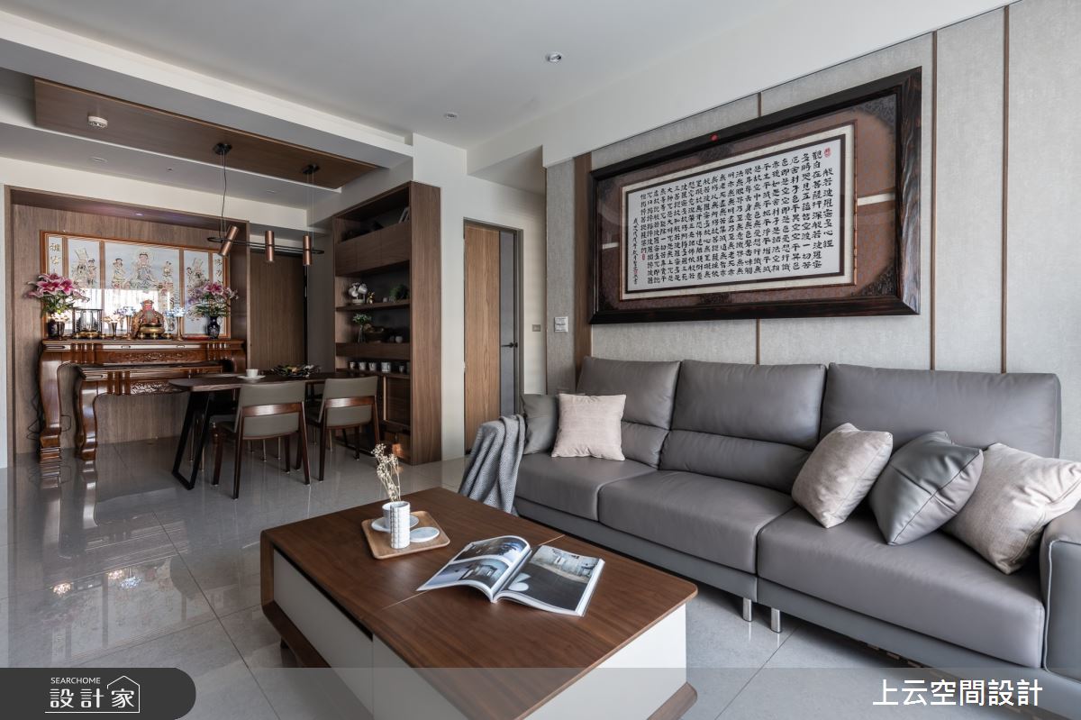 31坪新成屋(5年以下)＿人文禪風客廳餐廳佛堂案例圖片＿上云空間設計＿上云_落日餘暉之11