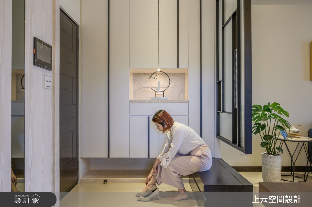28坪新成屋(5年以下)＿人文禪風玄關案例圖片＿上云空間設計＿上云_墨香人文宅之2