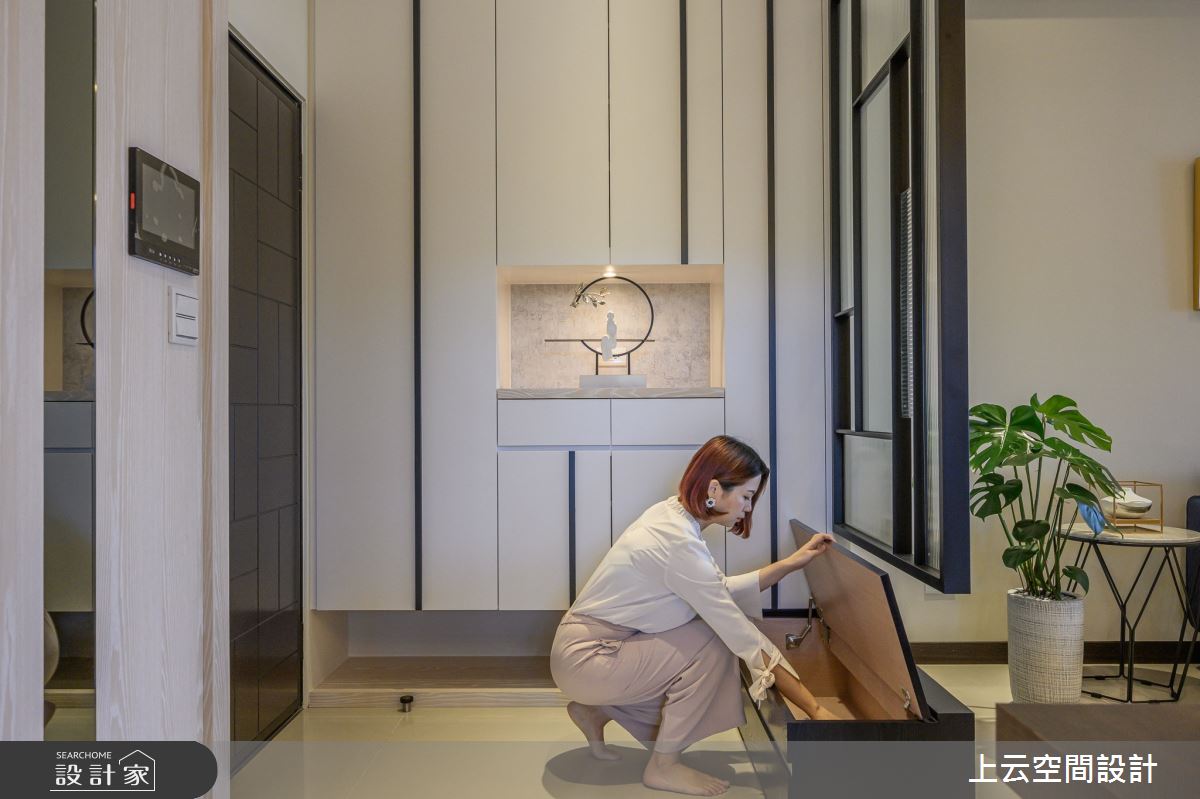 28坪新成屋(5年以下)＿人文禪風玄關案例圖片＿上云空間設計＿上云_墨香人文宅之3