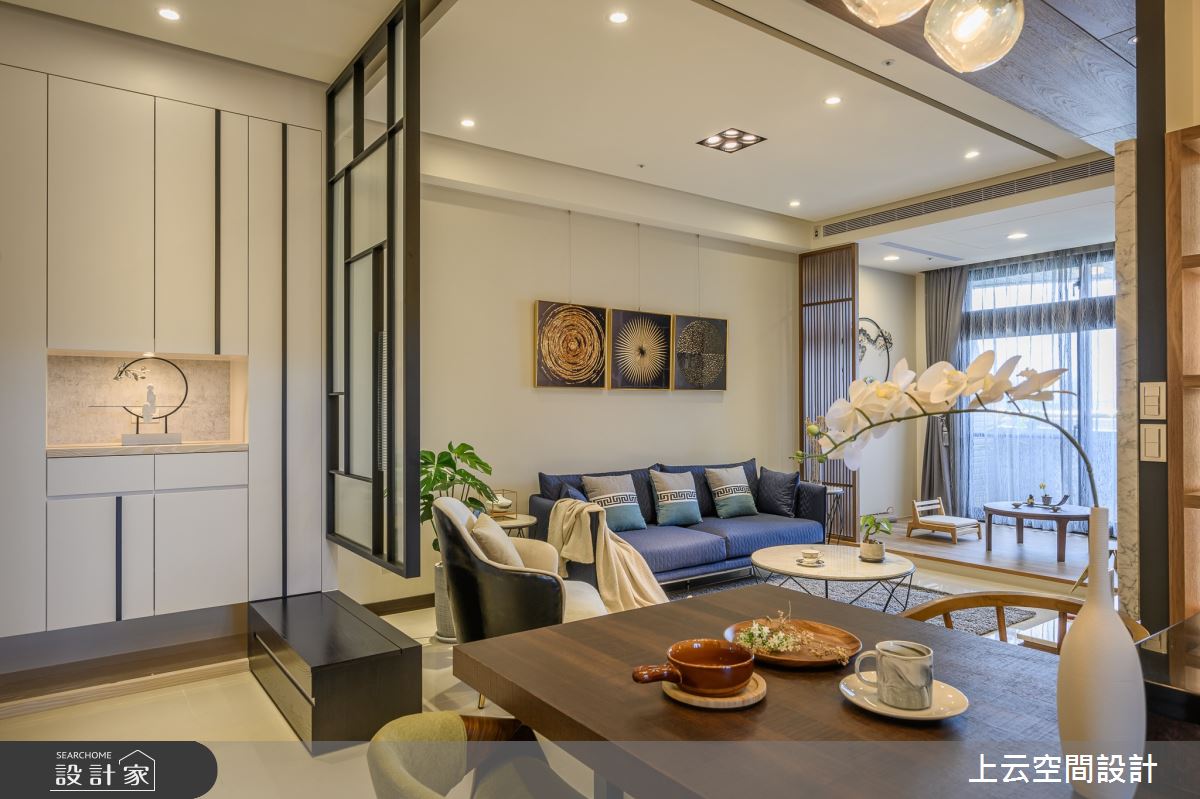 28坪新成屋(5年以下)＿人文禪風玄關客廳餐廳案例圖片＿上云空間設計＿上云_墨香人文宅之4