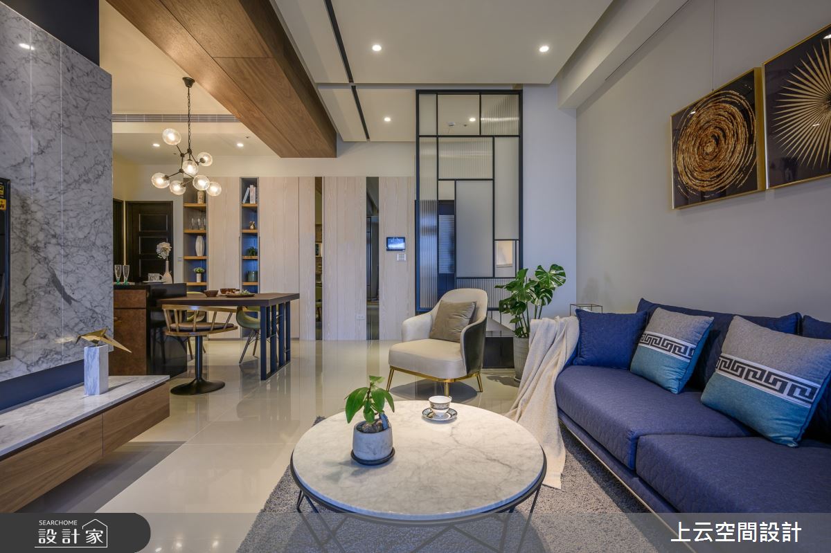 28坪新成屋(5年以下)＿人文禪風玄關客廳餐廳案例圖片＿上云空間設計＿上云_墨香人文宅之6