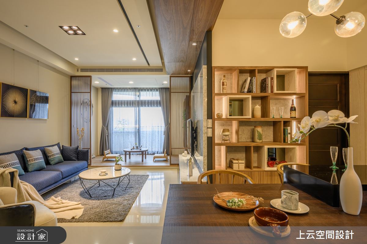 28坪新成屋(5年以下)＿人文禪風客廳餐廳和室多功能室案例圖片＿上云空間設計＿上云_墨香人文宅之13