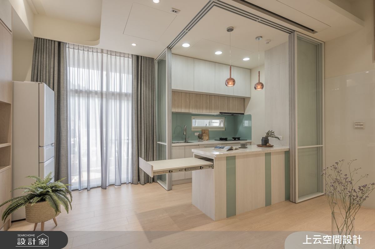 22坪老屋(16~30年)＿混搭風餐廳廚房中島案例圖片＿上云空間設計＿上云_山巒怡靜美居之12