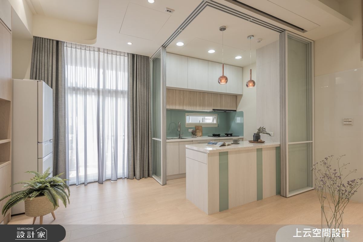 22坪老屋(16~30年)＿混搭風餐廳廚房中島案例圖片＿上云空間設計＿上云_山巒怡靜美居之11