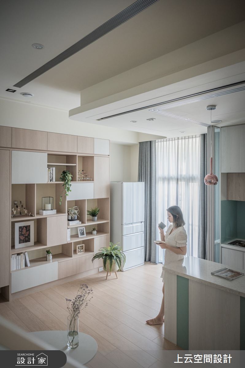 22坪老屋(16~30年)＿混搭風客廳餐廳中島案例圖片＿上云空間設計＿上云_山巒怡靜美居之15