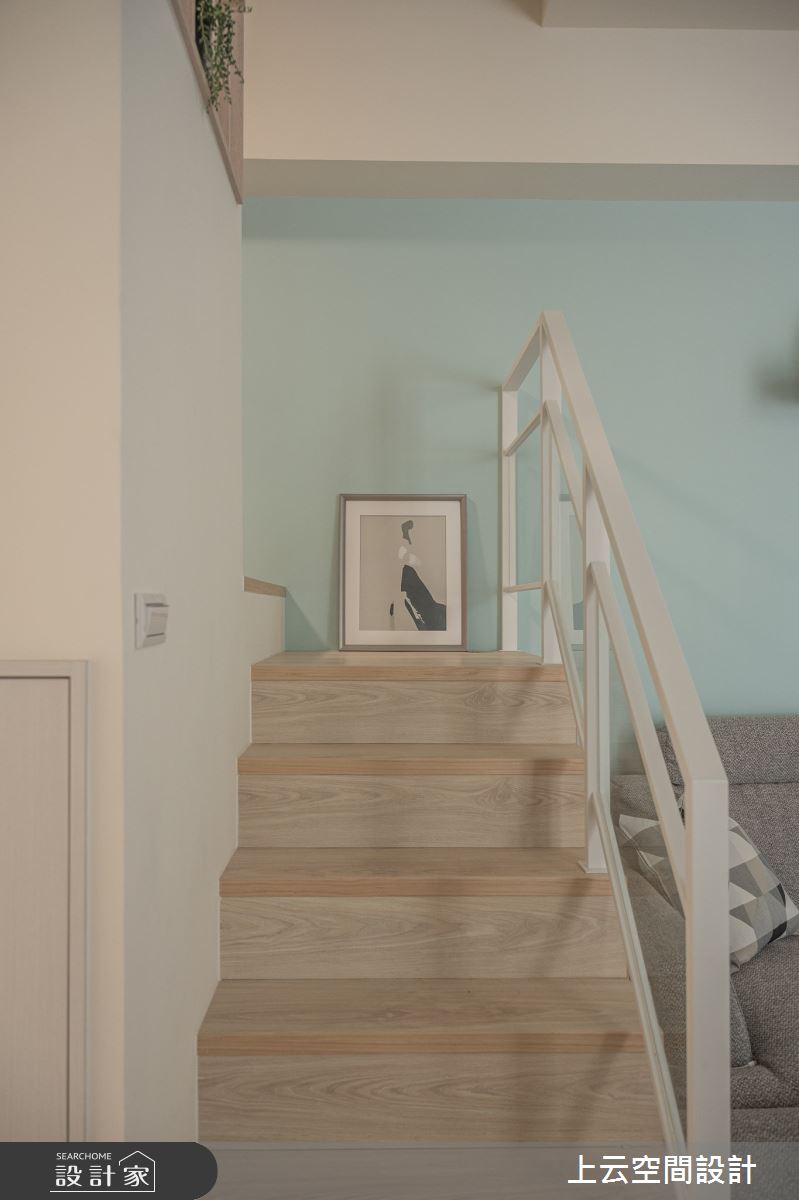 22坪老屋(16~30年)＿混搭風樓梯案例圖片＿上云空間設計＿上云_山巒怡靜美居之26