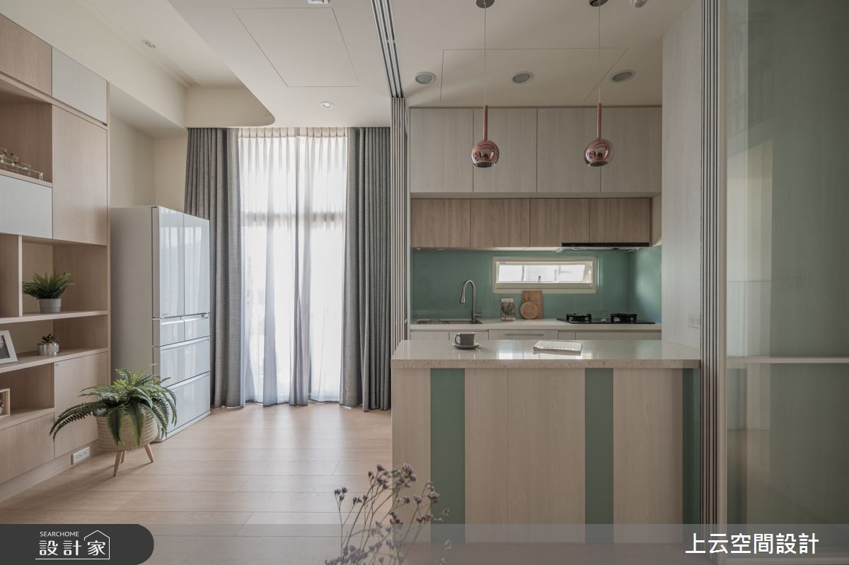 22坪老屋(16~30年)＿混搭風餐廳廚房中島案例圖片＿上云空間設計＿上云_山巒怡靜美居之13
