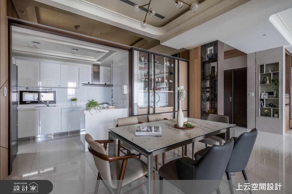 34坪新成屋(5年以下)＿人文禪風餐廳廚房中島案例圖片＿上云空間設計＿上云_佛香清雅宅之22
