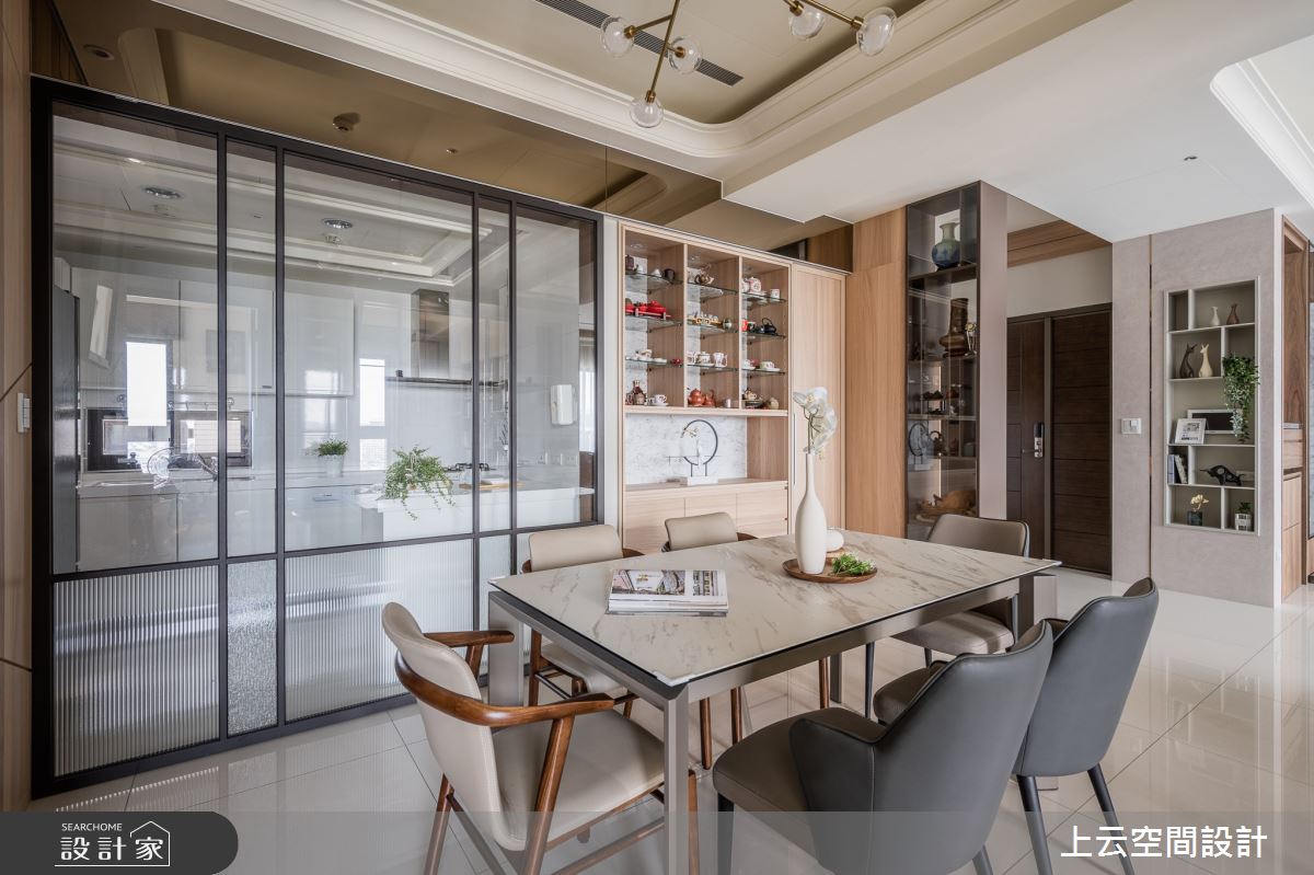 34坪新成屋(5年以下)＿人文禪風餐廳廚房中島案例圖片＿上云空間設計＿上云_佛香清雅宅之20