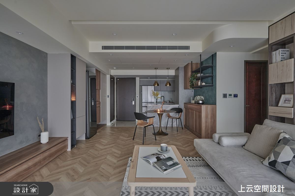 21坪新成屋(5年以下)＿混搭風玄關客廳餐廳廚房中島案例圖片＿上云空間設計＿上云_工業美式夢之16