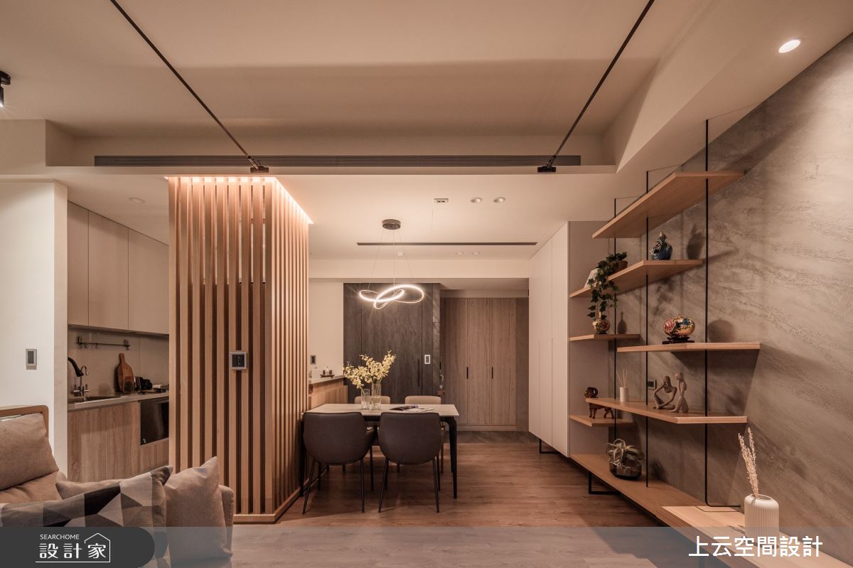 30坪新成屋(5年以下)＿人文禪風玄關客廳餐廳廚房中島案例圖片＿上云空間設計＿上云_歸園田居之14