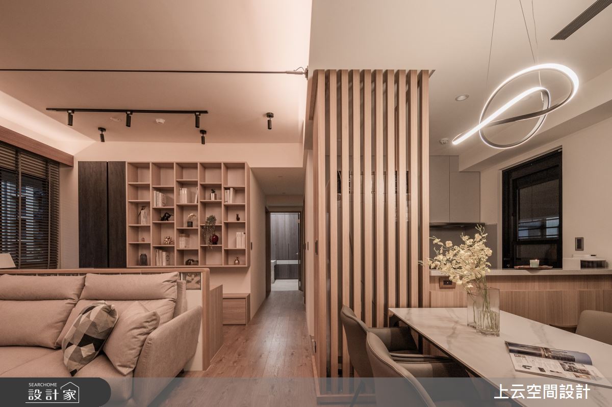 30坪新成屋(5年以下)＿人文禪風客廳餐廳廚房書房中島案例圖片＿上云空間設計＿上云_歸園田居之15