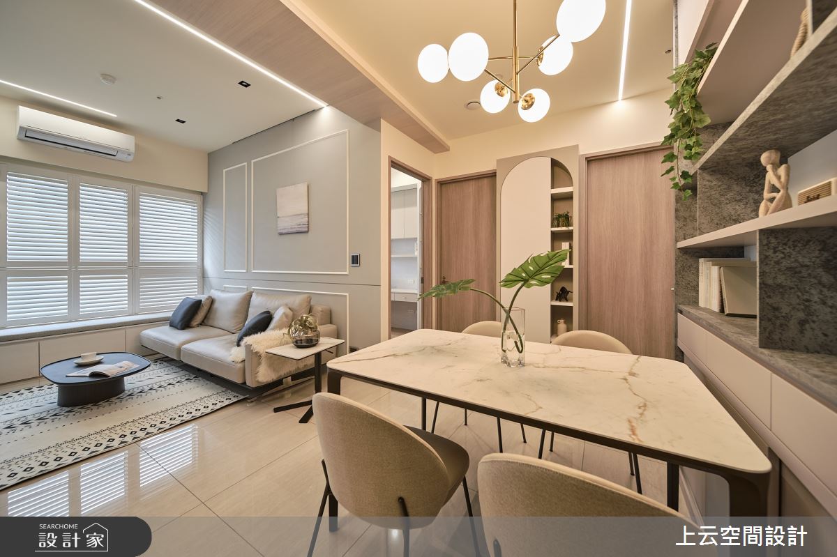 新成屋(5年以下)＿現代簡約混古典風客廳餐廳臥榻案例圖片＿上云空間設計＿上云_柔光似境之9