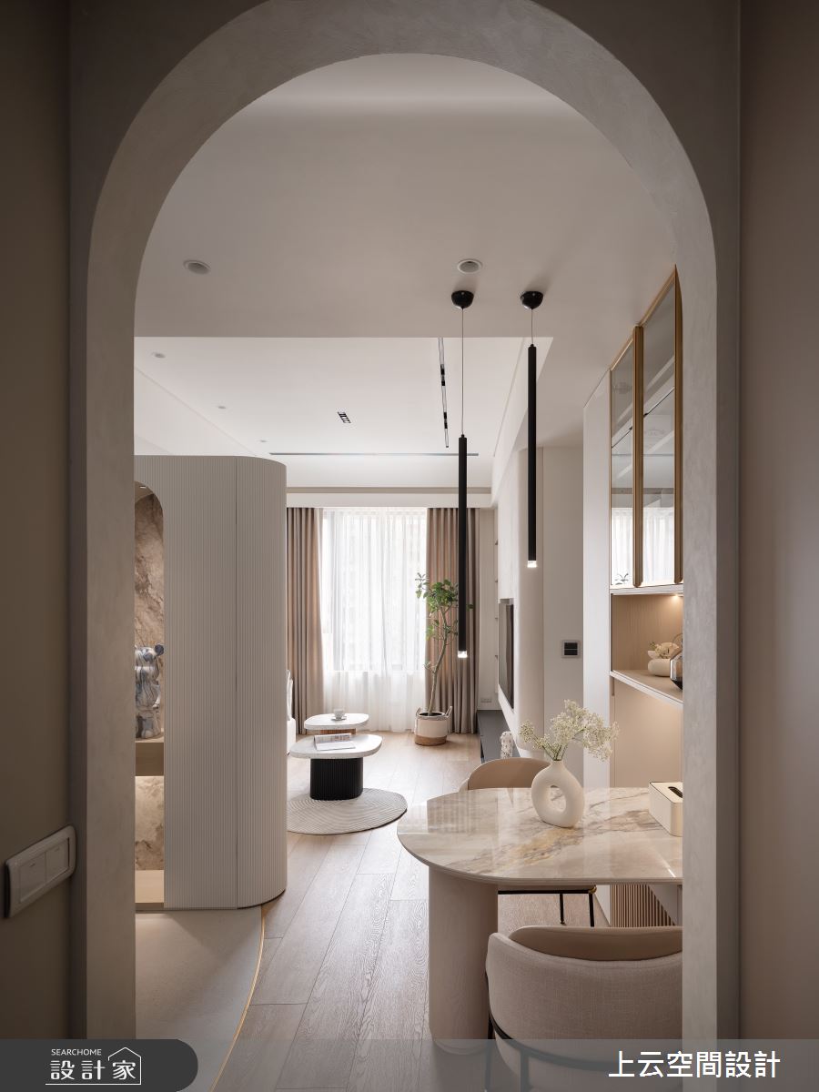 22坪中古屋(5~15年)＿優雅侘寂輕奢風客廳餐廳案例圖片＿上云空間設計＿上云_雅雋MUSE之2863