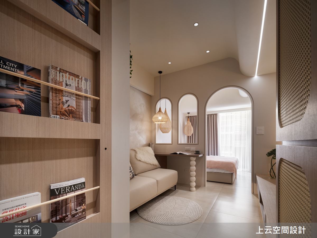 17坪新成屋(5年以下)＿奶油度假風客廳臥室案例圖片＿上云空間設計＿上云_異國Chill之2