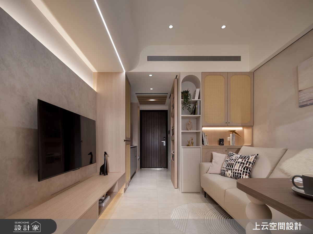 17坪新成屋(5年以下)＿奶油度假風玄關客廳案例圖片＿上云空間設計＿上云_異國Chill之7