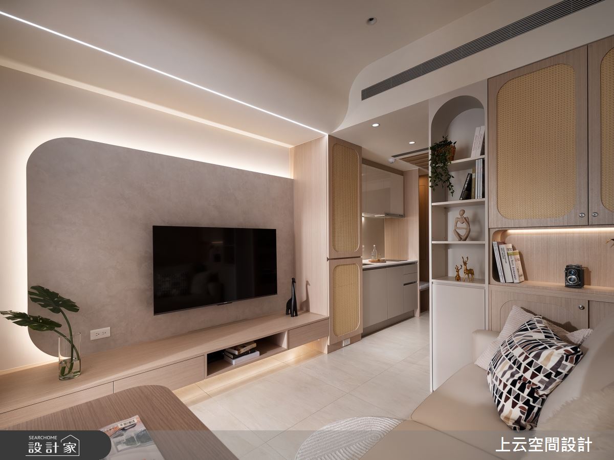 17坪新成屋(5年以下)＿奶油度假風客廳案例圖片＿上云空間設計＿上云_異國Chill之8