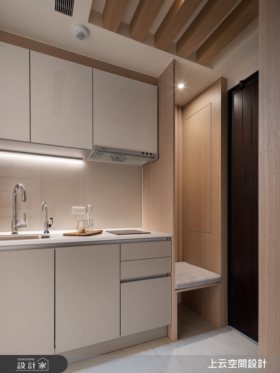 17坪新成屋(5年以下)＿奶油度假風玄關廚房案例圖片＿上云空間設計＿上云_異國Chill之10