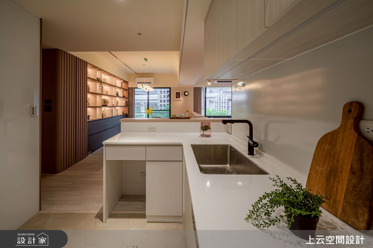 37坪新成屋(5年以下)＿ 輕奢風廚房中島案例圖片＿上云空間設計＿上云_靜光日居之40