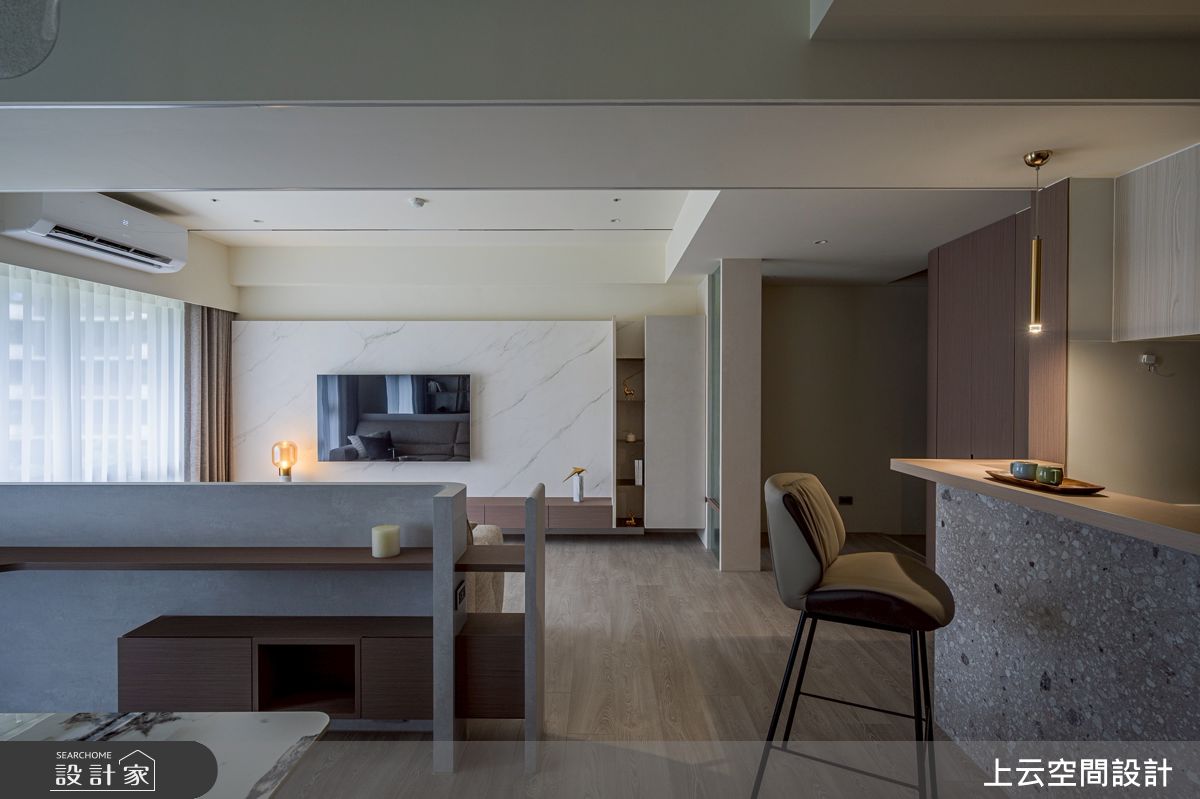 37坪新成屋(5年以下)＿ 輕奢風客廳餐廳吧檯案例圖片＿上云空間設計＿上云_靜光日居之26