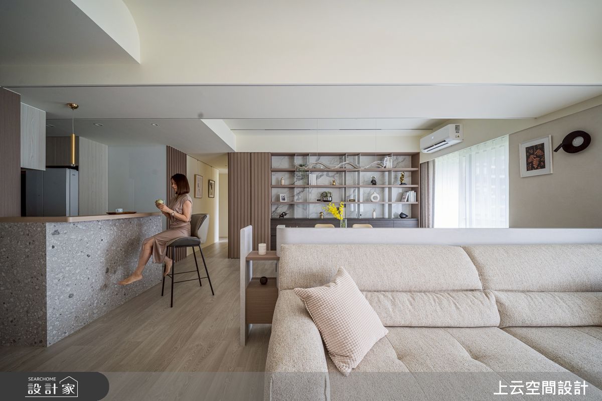 37坪新成屋(5年以下)＿ 輕奢風客廳吧檯案例圖片＿上云空間設計＿上云_靜光日居之19