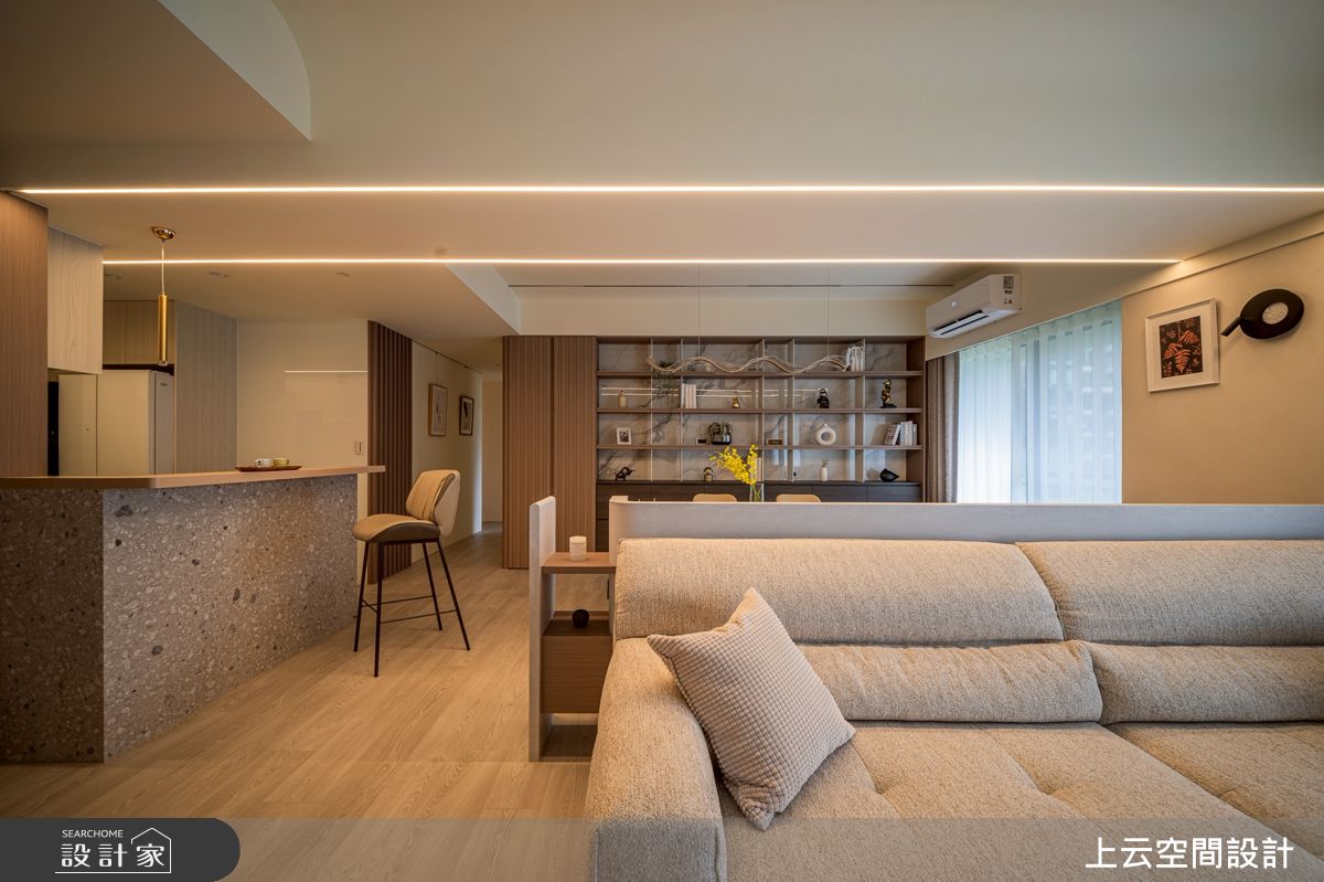 37坪新成屋(5年以下)＿ 輕奢風客廳吧檯案例圖片＿上云空間設計＿上云_靜光日居之20