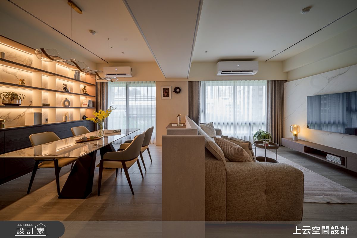 37坪新成屋(5年以下)＿ 輕奢風客廳餐廳案例圖片＿上云空間設計＿上云_靜光日居之22