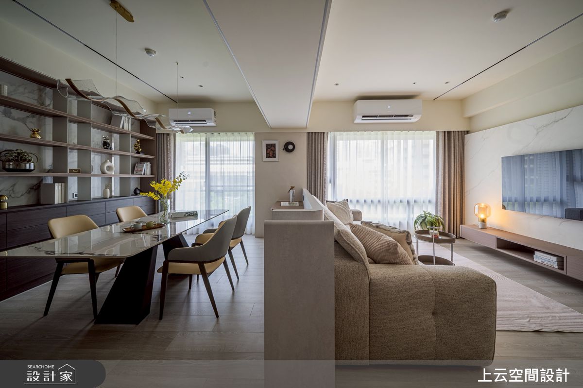 37坪新成屋(5年以下)＿ 輕奢風客廳餐廳案例圖片＿上云空間設計＿上云_靜光日居之23