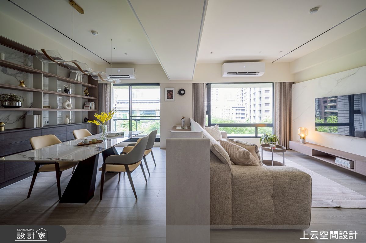 37坪新成屋(5年以下)＿ 輕奢風客廳餐廳案例圖片＿上云空間設計＿上云_靜光日居之24