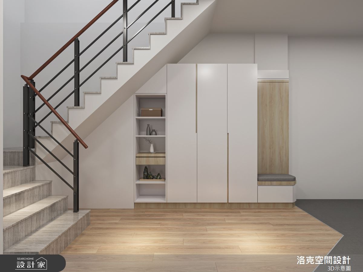 36坪新成屋(5年以下)＿北歐風樓梯案例圖片＿洛克空間設計開發有限公司＿洛克_諧作悅之3