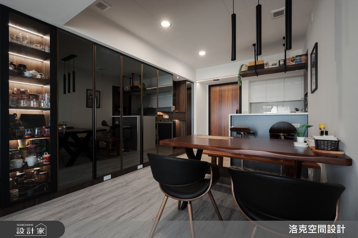 24坪預售屋＿現代風玄關餐廳廚房吧檯中島案例圖片＿洛克空間設計開發有限公司＿洛克_北揚_台南之4