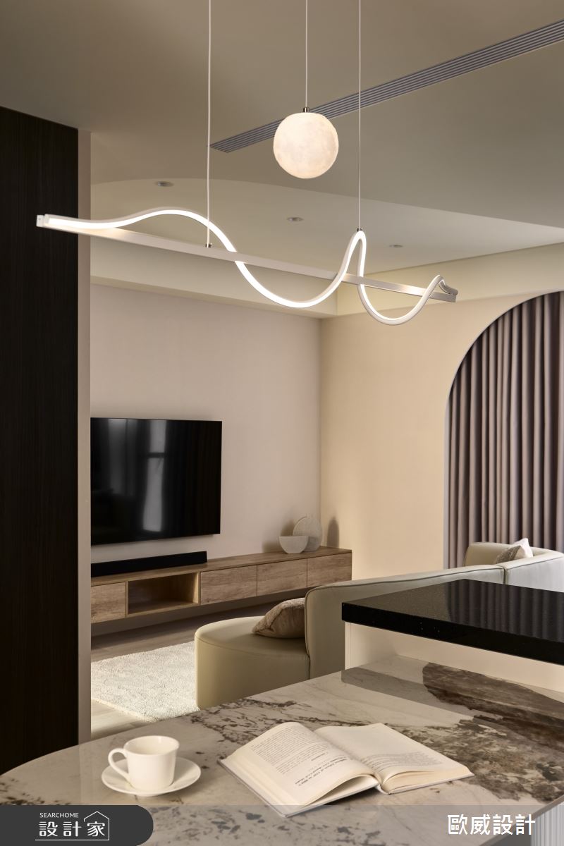 35坪老屋(31~40年)＿北歐風客廳餐廳中島案例圖片＿歐威室內設計有限公司＿歐威_禮程之5