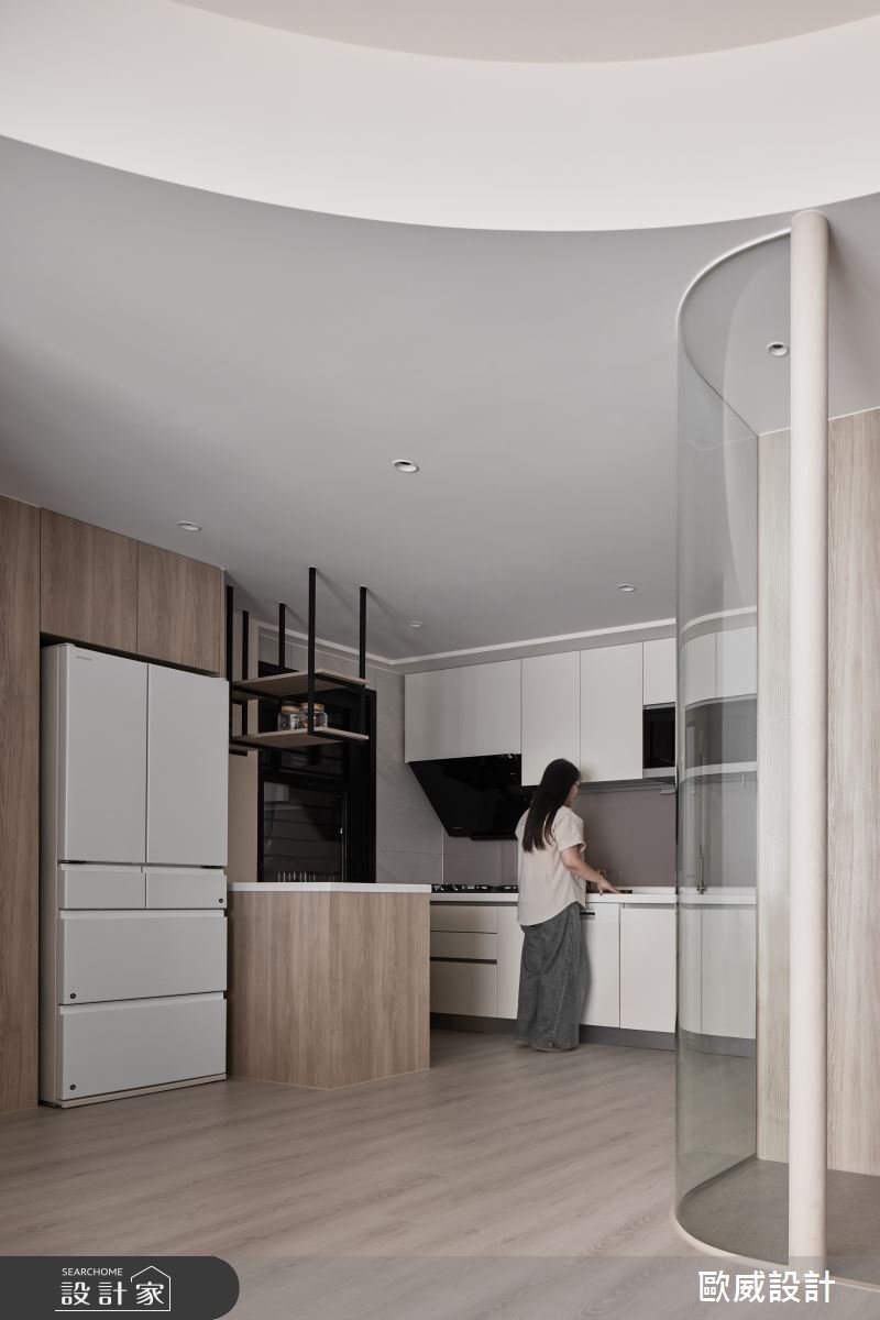 18坪新成屋(5年以下)＿現代風廚房中島案例圖片＿歐威室內設計有限公司＿歐威_時光之13