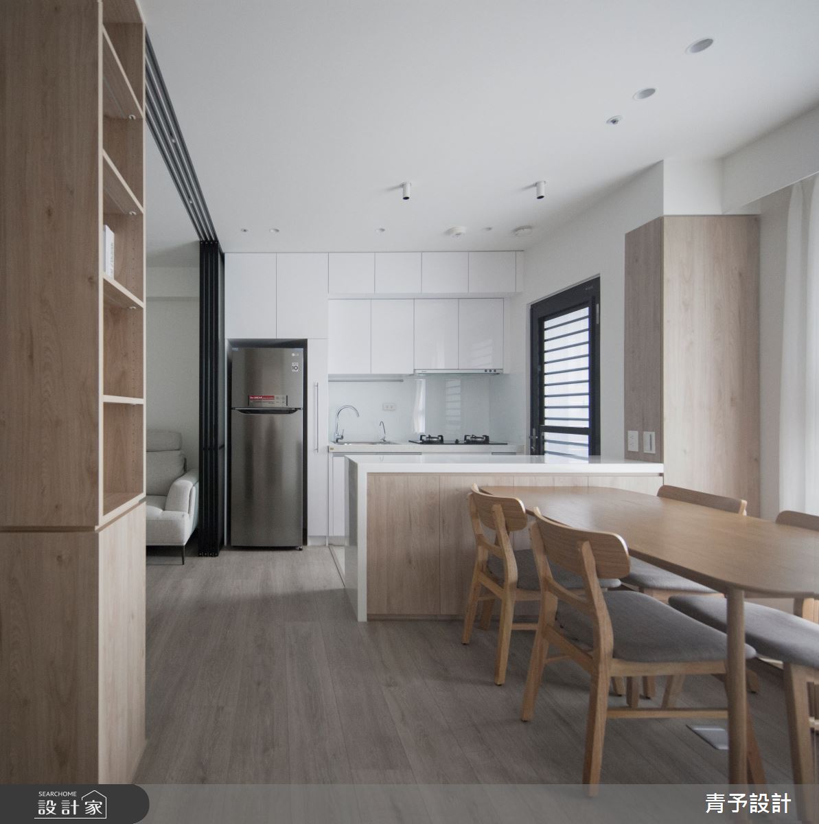 10坪新成屋(5年以下)＿日式無印風餐廳廚房臥榻中島案例圖片＿青予設計＿青予_01之5