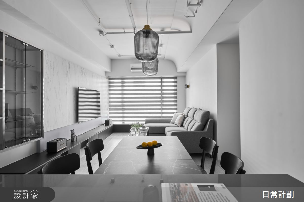 26坪新成屋(5年以下)＿簡約風客廳餐廳吧檯中島案例圖片＿日常計劃空間設計有限公司＿日常計劃_06.新北26坪簡約風之5