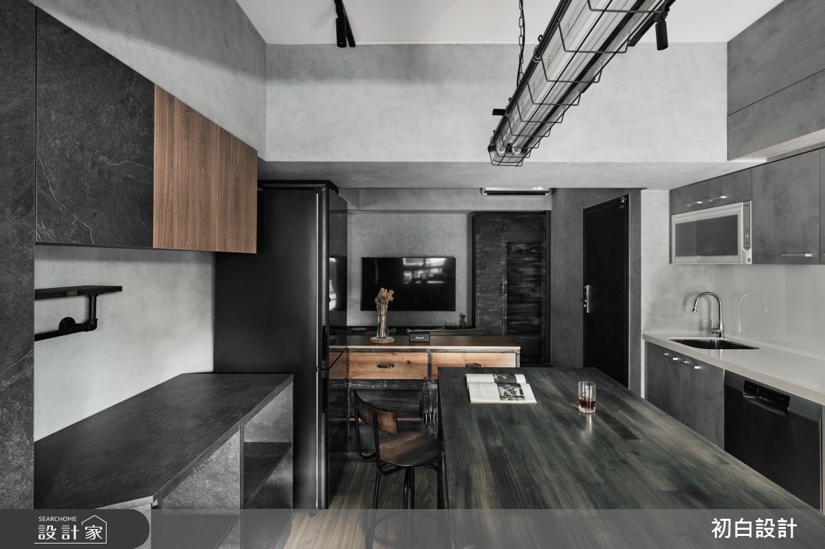 10坪新成屋(5年以下)＿工業風廚房中島案例圖片＿初白設計有限公司＿初白_脈墨之境之10