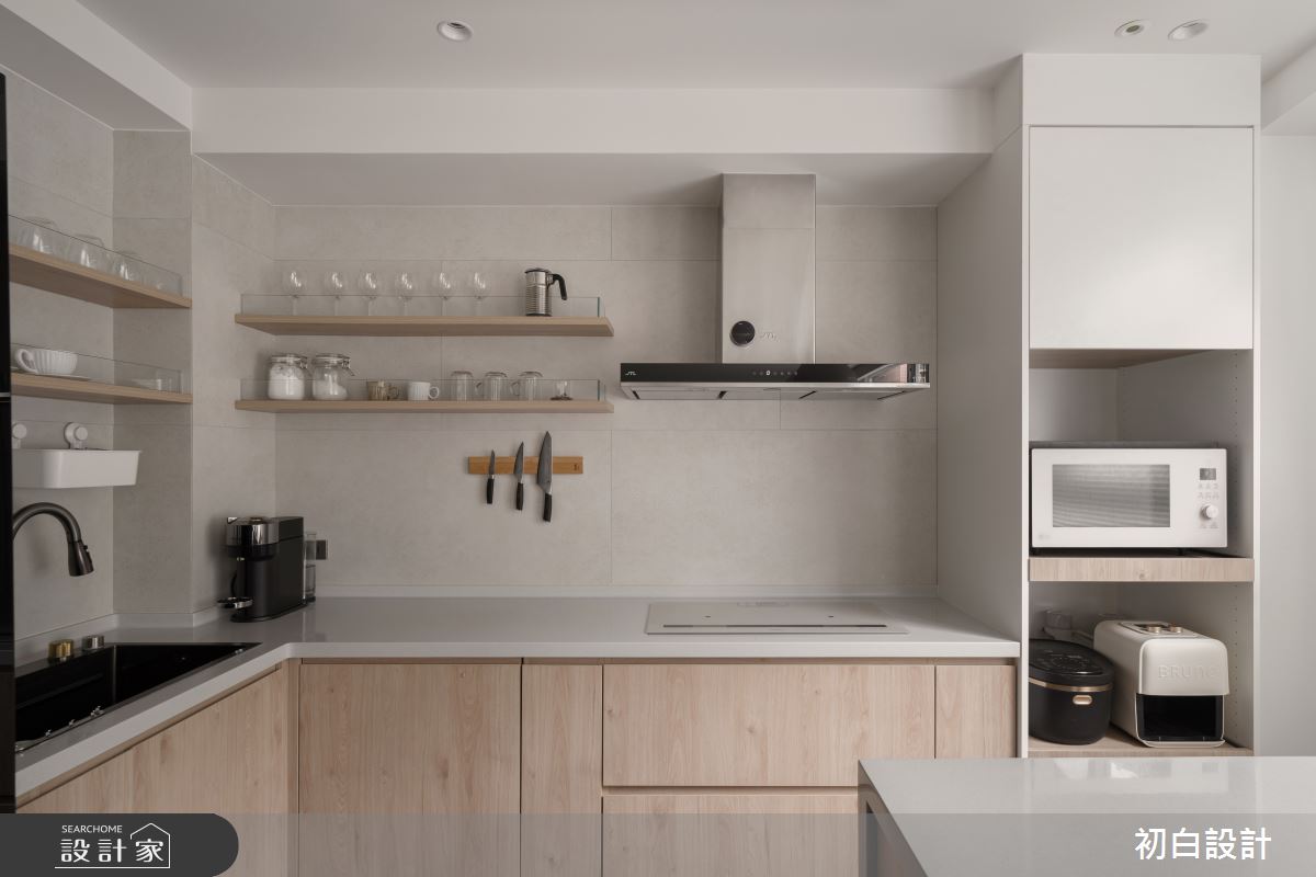 35坪老屋(31~40年)＿現代風廚房中島案例圖片＿初白設計有限公司＿初白_絨霧之境之5