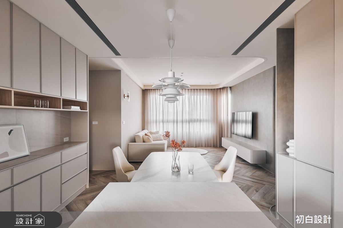 28坪新成屋(5年以下)＿混搭風客廳餐廳中島案例圖片＿初白設計有限公司＿初白_絮花之境之6