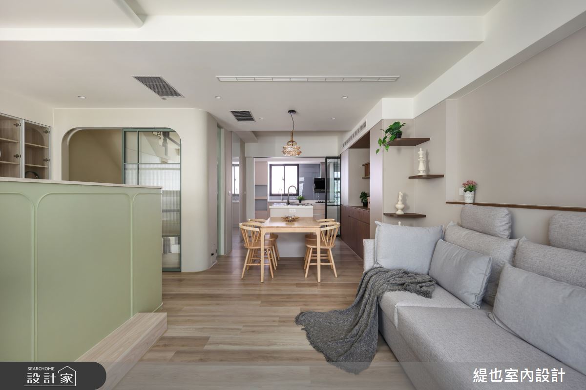 29坪預售屋＿混搭風客廳餐廳廚房中島案例圖片＿緹也室內設計＿緹也_御國尊爵之5