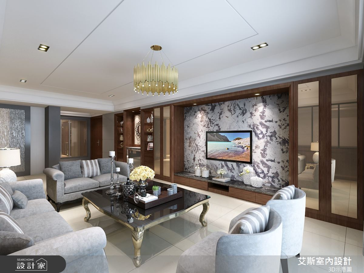 52坪新成屋(5年以下)＿現代風客廳案例圖片＿艾斯室內設計＿艾斯_龍騰城堡15F之1