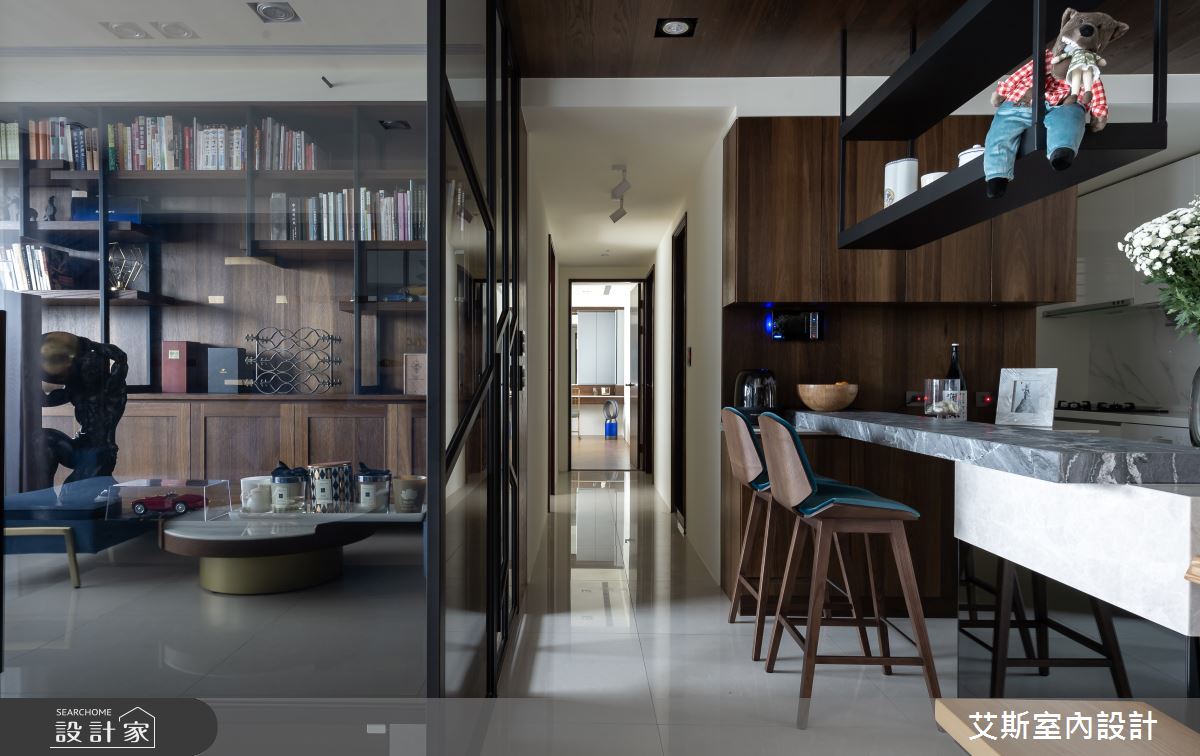 35坪新成屋(5年以下)＿現代風餐廳廚房走廊中島案例圖片＿艾斯室內設計＿艾斯_高雄新都廳之8