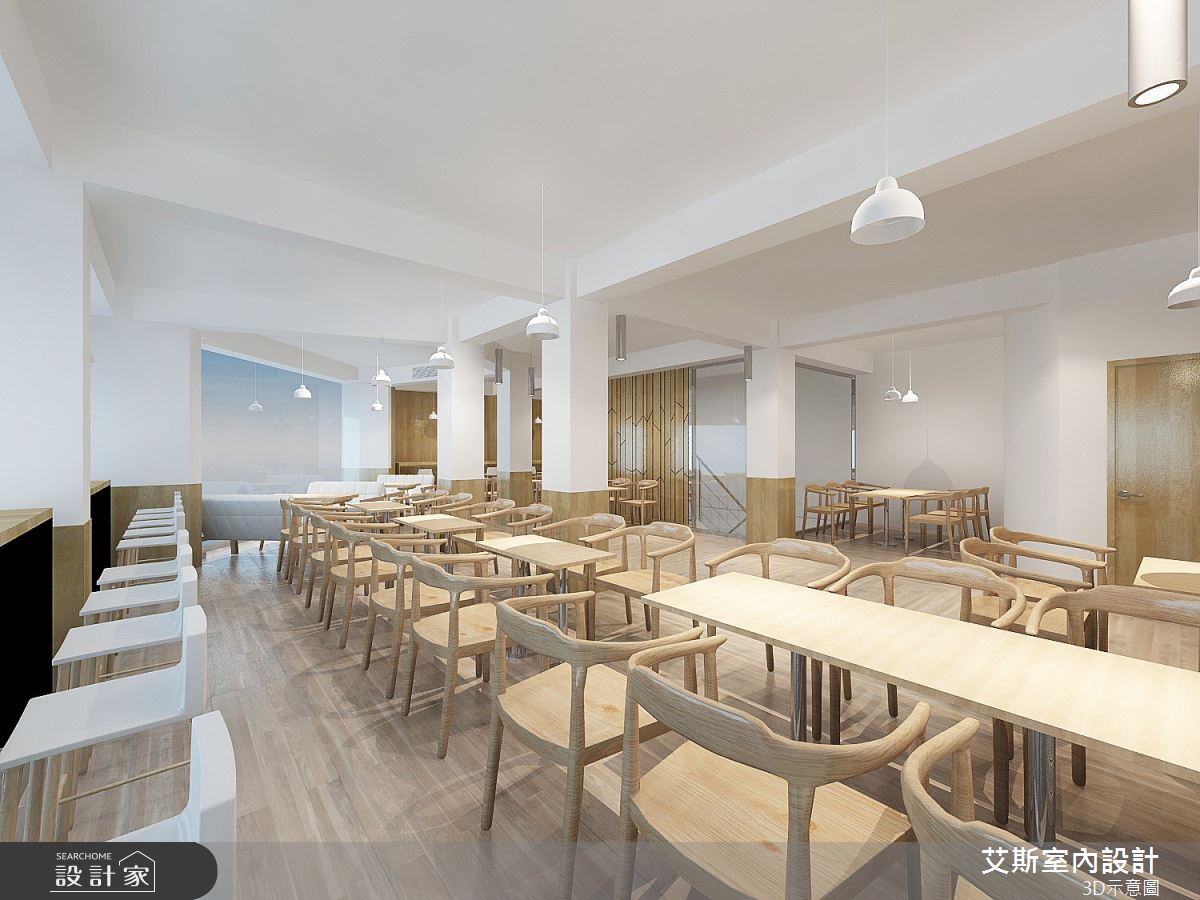 80坪新古屋(10年以下)＿北歐風商業空間案例圖片＿艾斯室內設計＿艾斯_金礦咖啡-六合店之2