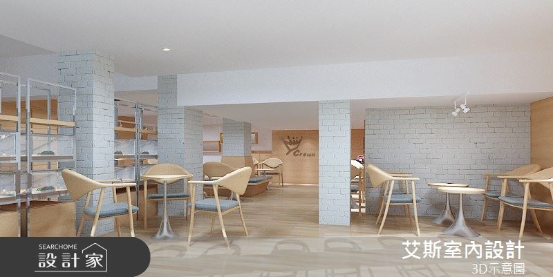 120坪新古屋(10年以下)＿北歐風商業空間案例圖片＿艾斯室內設計＿艾斯_金礦咖啡-台中東海店之1