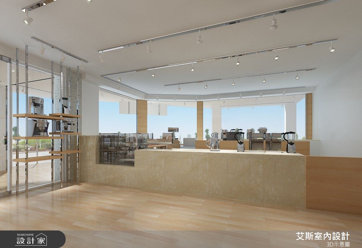 100坪新古屋(10年以下)＿北歐風商業空間案例圖片＿艾斯室內設計＿艾斯_金礦咖啡-台中學府店之1