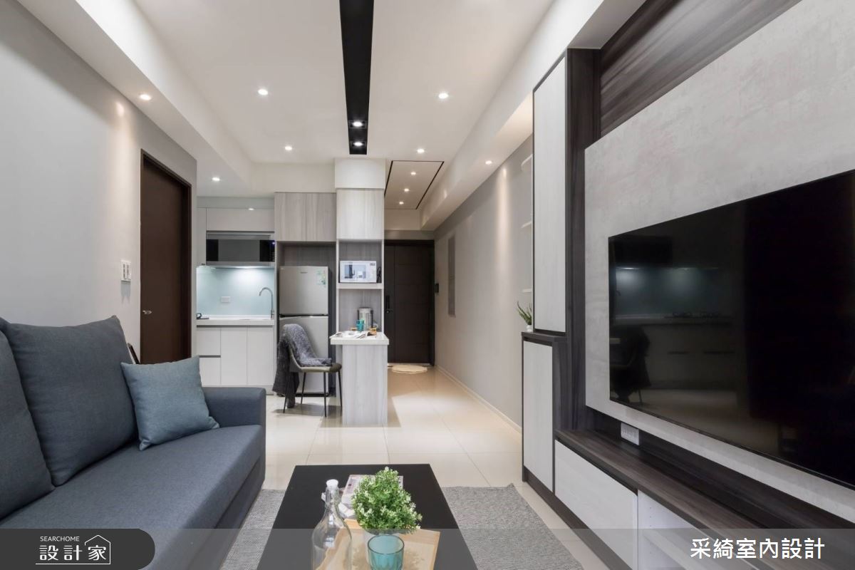 16坪新成屋(5年以下)＿混搭風玄關客廳餐廳廚房中島案例圖片＿采綺室內設計＿采綺_夢想新生活之10