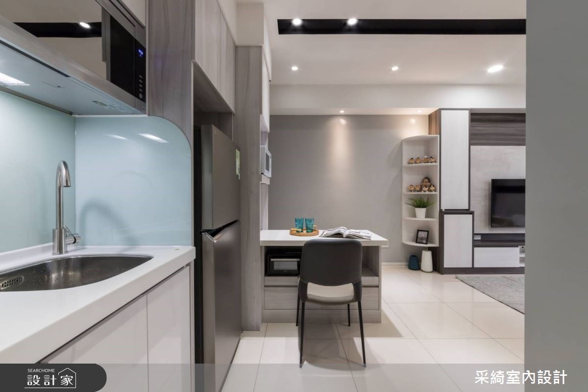 16坪新成屋(5年以下)＿混搭風餐廳廚房中島案例圖片＿采綺室內設計＿采綺_夢想新生活之13