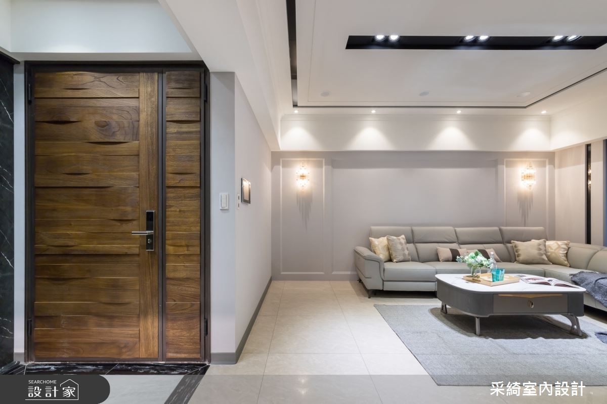 46坪新古屋(10年以下)＿混搭風玄關客廳案例圖片＿采綺室內設計＿采綺_莫蘭迪之吻之3