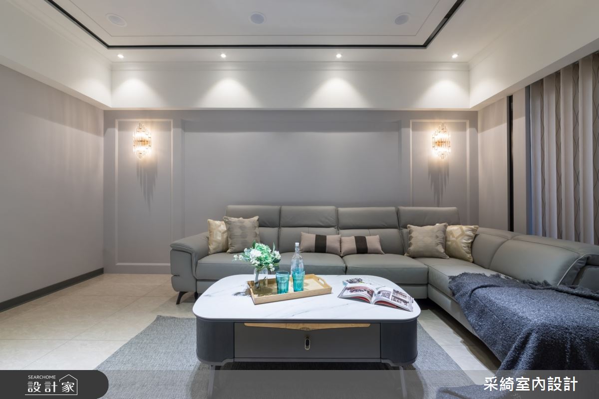 46坪新古屋(10年以下)＿混搭風客廳案例圖片＿采綺室內設計＿采綺_莫蘭迪之吻之9