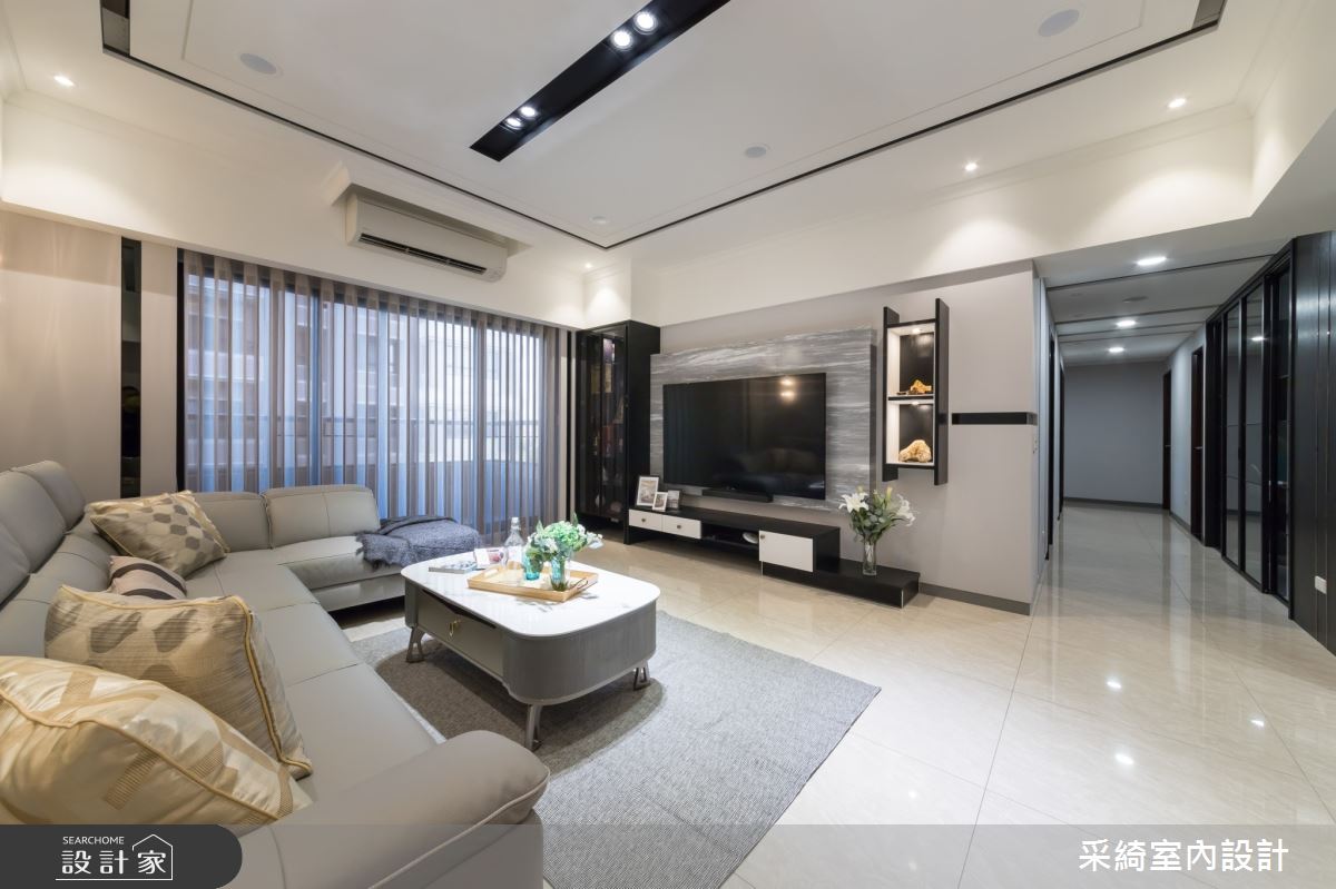 46坪新古屋(10年以下)＿混搭風客廳走廊案例圖片＿采綺室內設計＿采綺_莫蘭迪之吻之10